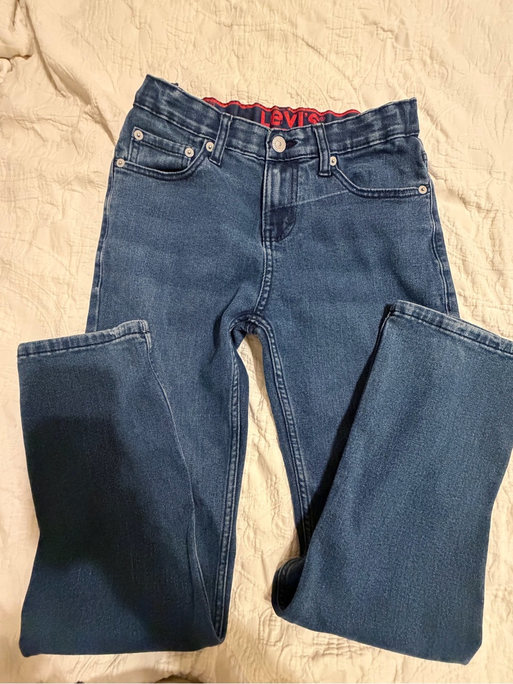 2 for$6✨Levi's Boy’s 514 Adjustable Waist Indigo Straight Jeans, Size 14